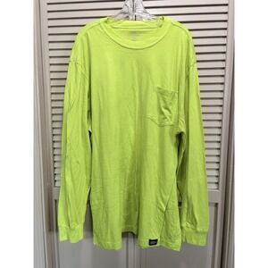 Dickies‎ Neon Yellow Logo Crew Neck Short Sleeve T-Shirt Size 3TL Cotton Work
